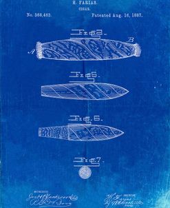 PP43-Faded Blueprint Cigar Tobacco Patent Poster