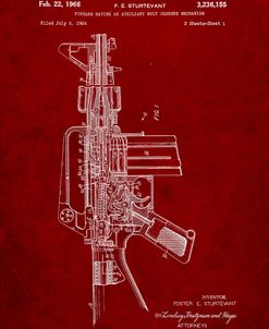 PP44-Burgundy M-16 Rifle Patent Poster