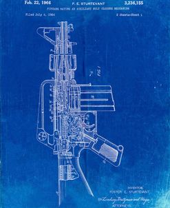 PP44-Faded Blueprint M-16 Rifle Patent Poster