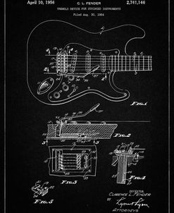 PP46-Vintage Black Fender Guitar Tremolo Poster
