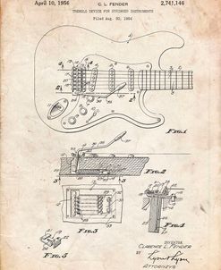 PP46-Vintage Parchment Fender Guitar Tremolo Poster