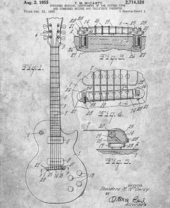 PP47-Slate Gibson Les Paul Guitar Patent Poster