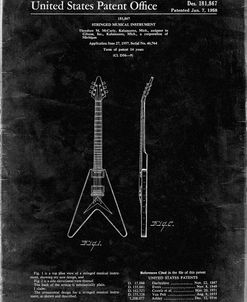PP48-Black Grunge Gibson Flying V Guitar Poster