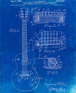 PP47-Faded Blueprint Gibson Les Paul Guitar Patent Poster