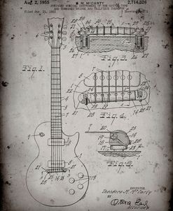 PP47-Faded Grey Gibson Les Paul Guitar Patent Poster