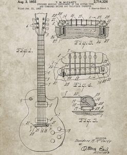 PP47-Sandstone Gibson Les Paul Guitar Patent Poster