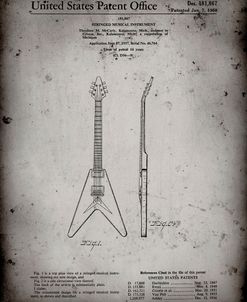 PP48-Faded Grey Gibson Flying V Guitar Poster