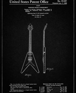 PP48-Vintage Black Gibson Flying V Guitar Poster