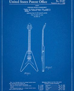 PP48-Blueprint Gibson Flying V Guitar Poster