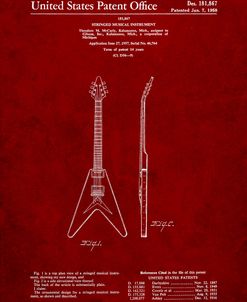 PP48-Burgundy Gibson Flying V Guitar Poster