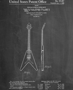 PP48-Chalkboard Gibson Flying V Guitar Poster