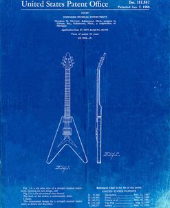 PP48-Faded Blueprint Gibson Flying V Guitar Poster