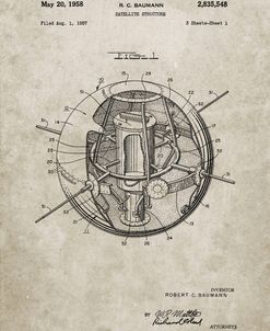 PP52-Sandstone Earth Satellite Patent Poster