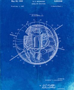 PP52-Faded Blueprint Earth Satellite Patent Poster
