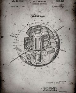 PP52-Faded Grey Earth Satellite Patent Poster