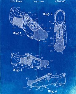 PP55-Faded Blueprint Soccer Cleats Poster