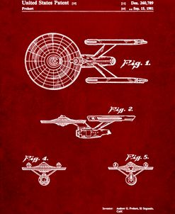 PP56-Burgundy Starship Enterprise Patent Poster