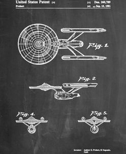 PP56-Chalkboard Starship Enterprise Patent Poster