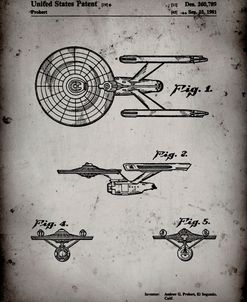 PP56-Faded Grey Starship Enterprise Patent Poster