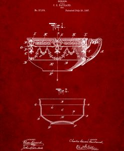 PP57-Burgundy Haviland Demitasse Tea Cup Patent Poster