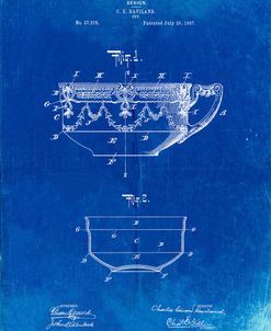 PP57-Faded Blueprint Haviland Demitasse Tea Cup Patent Poster