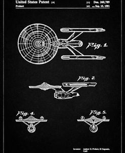 PP56-Vintage Black Starship Enterprise Patent Poster