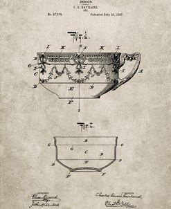 PP57-Sandstone Haviland Demitasse Tea Cup Patent Poster