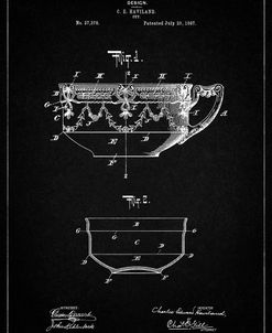 PP57-Vintage Black Haviland Demitasse Tea Cup Patent Poster