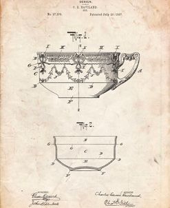 PP57-Vintage Parchment Haviland Demitasse Tea Cup Patent Poster