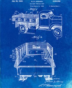 PP59-Faded Blueprint Army Troops Transport Truck Patent Poster