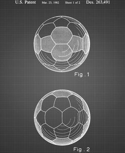 PP62-Black Grid Leather Soccer Ball Patent Poster