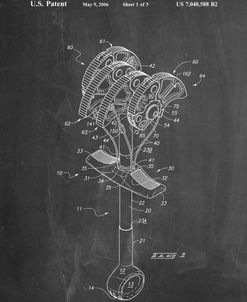 PP61-Chalkboard Omega Pacific Link Climbing Cam Patent Poster