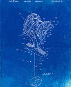 PP61-Faded Blueprint Omega Pacific Link Climbing Cam Patent Poster