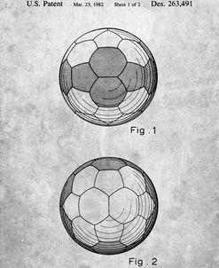 PP62-Slate Leather Soccer Ball Patent Poster