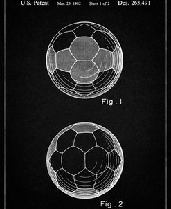 PP62-Vintage Black Leather Soccer Ball Patent Poster