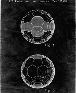 PP62-Black Grunge Leather Soccer Ball Patent Poster