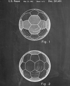 PP62-Chalkboard Leather Soccer Ball Patent Poster
