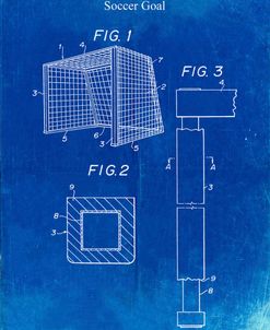 PP63-Faded Blueprint Soccer Goal Patent Poster
