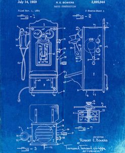 PP65-Faded Blueprint Wall Phone Patent Poster