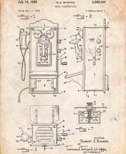PP65-Vintage Parchment Wall Phone Patent Poster