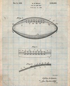 PP71-Antique Grid Parchment Football Game Ball Patent