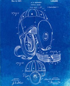 PP73-Faded Blueprint Football Leather Helmet 1927 Patent Poster