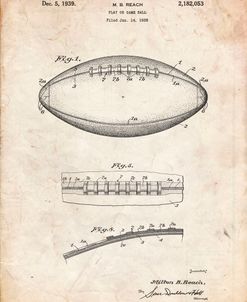PP71-Vintage Parchment Football Game Ball Patent