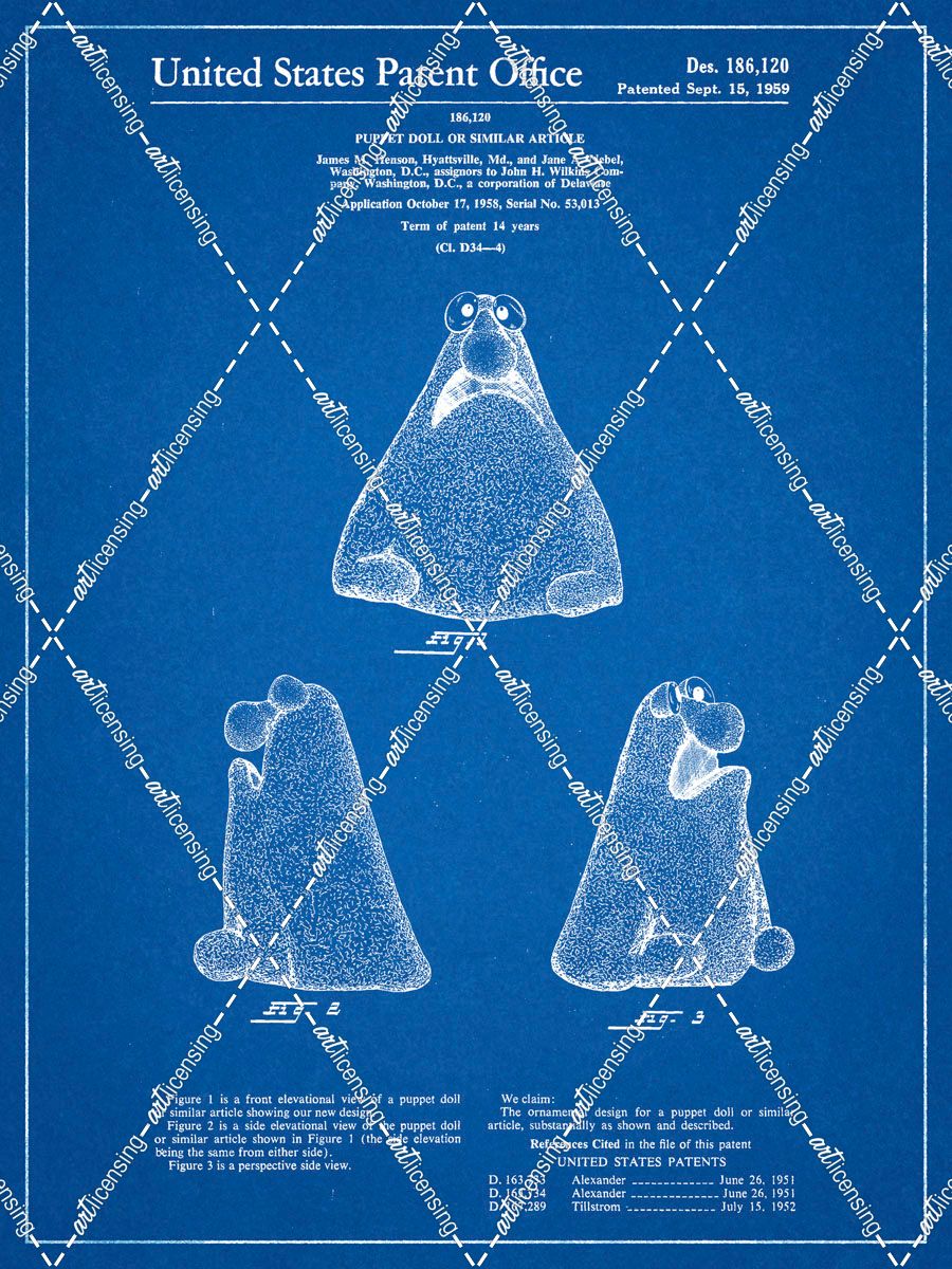 PP75-Blueprint Wilkins Coffee (Wontkins) Muppet Patent Poster