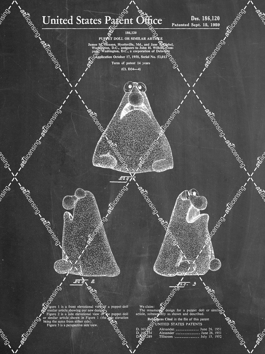 PP75-Chalkboard Wilkins Coffee (Wontkins) Muppet Patent Poster
