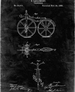 PP77-Black Grunge First Bicycle 1866 Patent Poster