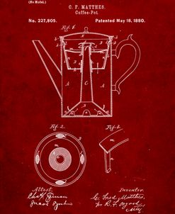 PP78-Burgundy Coffee Percolator 1880 Patent Art