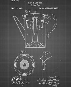 PP78-Black Grid Coffee Percolator 1880 Patent Art