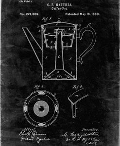 PP78-Black Grunge Coffee Percolator 1880 Patent Art