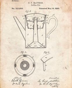 PP78-Vintage Parchment Coffee Percolator 1880 Patent Art
